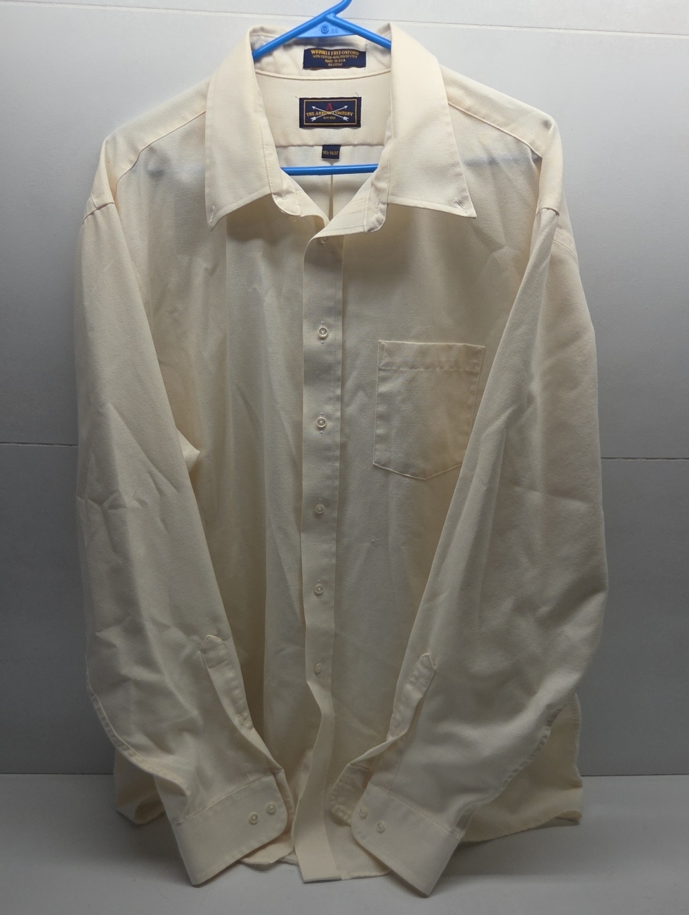 Men's Vintage The Arrow Company Long-Sleeve Dress Shirt - Cream